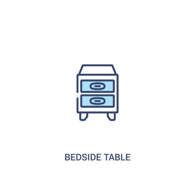 başucu masa kavramı 2 renkli simge. basit çizgi elemanı illust