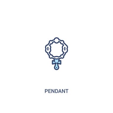 kolye kavramı 2 renkli simgesi. basit çizgi elemanı illüstrasyon