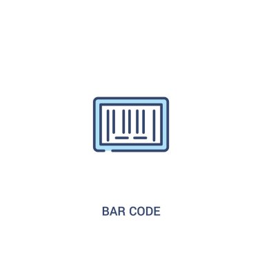 barkod kavramı 2 renkli simgesi. basit çizgi elemanı illustratio