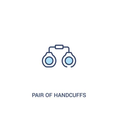 kelepçe kavramı 2 renkli simge çifti. basit satır elemanı il