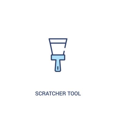 kazıyıcı araç kavramı 2 renkli simgesi. basit çizgi elemanı illus