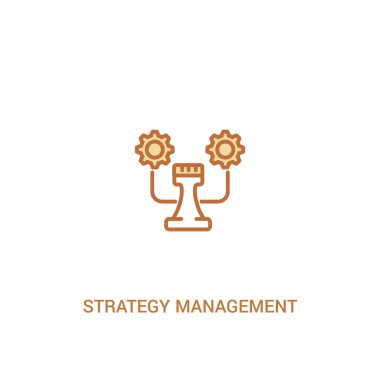 strateji yönetimi kavramı 2 renkli simge. basit satır öğesi 