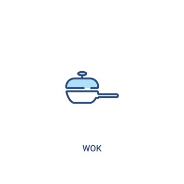 wok kavramı 2 renkli simge. basit satır öğesi illüstrasyon. Ou