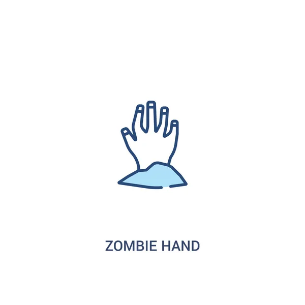 Zombie Hand Konzept 2 farbiges Symbol. einfaches Linienelement illustriert — Stockvektor