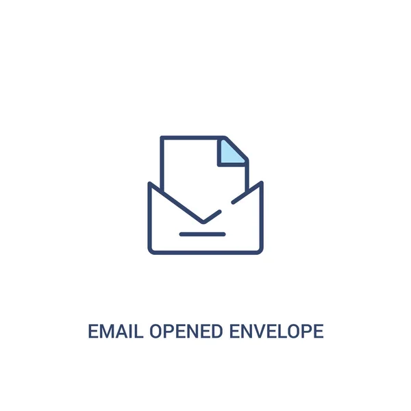 Μήνυμα ηλεκτρονικού ταχυδρομείου ανοίξει ιδέα φακέλου 2 έγχρωμο εικονίδιο. απλή γραμμή — Διανυσματικό Αρχείο