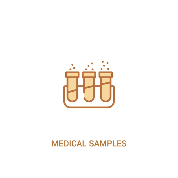Muestras médicas en tubos de ensayo par concepto 2 icono de color. sim — Archivo Imágenes Vectoriales