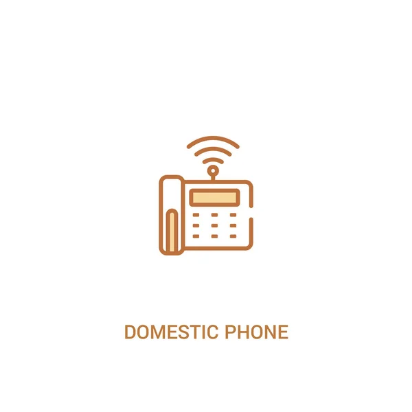 Conceito de telefone doméstico 2 ícone colorido. elemento de linha simples illus — Vetor de Stock