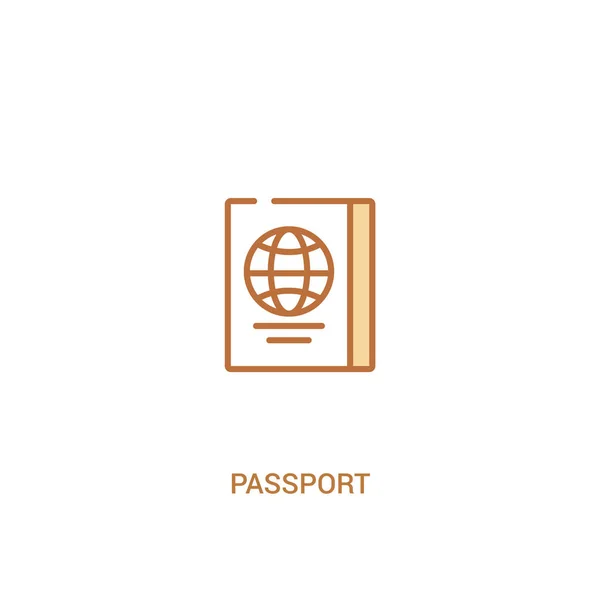 Concepto de pasaporte 2 icono de color. ilustración de elemento de línea simple — Vector de stock