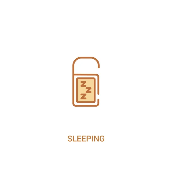 Concepto de dormir 2 icono de color. ilustración de elemento de línea simple — Vector de stock