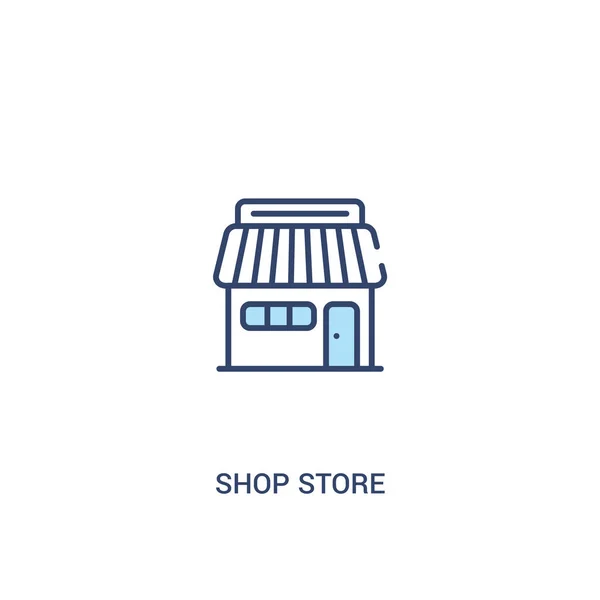 Negozio negozio concetto 2 icona colorata. elemento di linea semplice illustrat — Vettoriale Stock