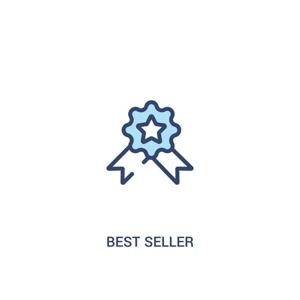 Concepto de best seller 2 icono de color. elemento de línea simple illustra — Vector de stock