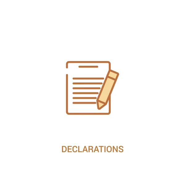 宣言コンセプト2色のアイコン。単純な線要素のイラスト — ストックベクタ