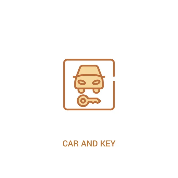 Αυτοκίνητο και κλειδί concept 2 έγχρωμο εικονίδιο. απλό στοιχείο γραμμής Illustra — Διανυσματικό Αρχείο