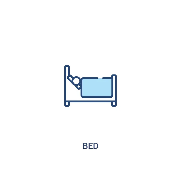 Conceito de cama 2 ícone colorido. ilustração de elemento de linha simples. ou — Vetor de Stock