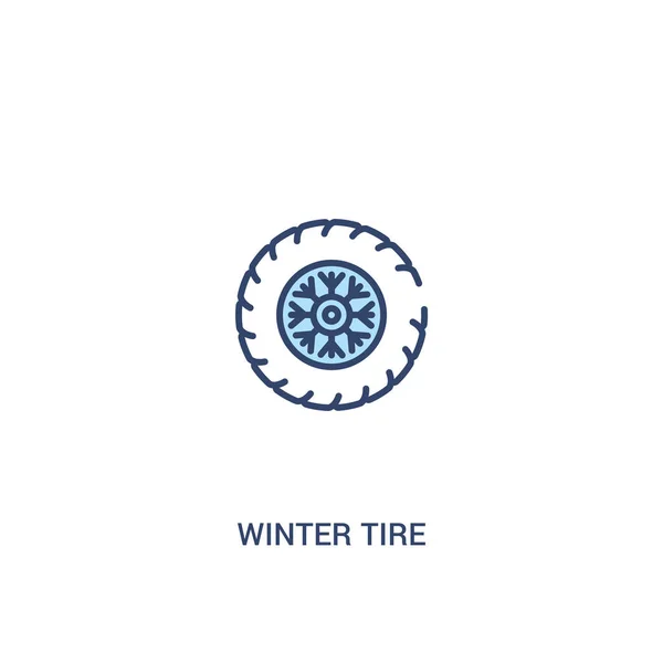 Concetto di pneumatico invernale 2 icona colorata. elemento linea semplice illustrare — Vettoriale Stock