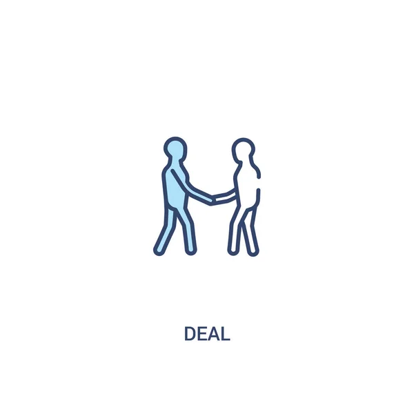 Deal koncepció 2 színes ikon. egyszerű vonalelem illusztrációja. O — Stock Vector