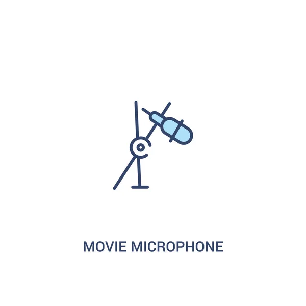 Conceito de microfone filme 2 ícone colorido. linha simples elemento doente — Vetor de Stock