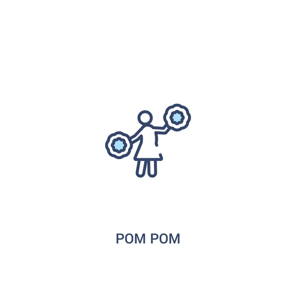 Pom pom concept 2 farbiges Symbol. einfache Linienelement-Illustration — Stockvektor