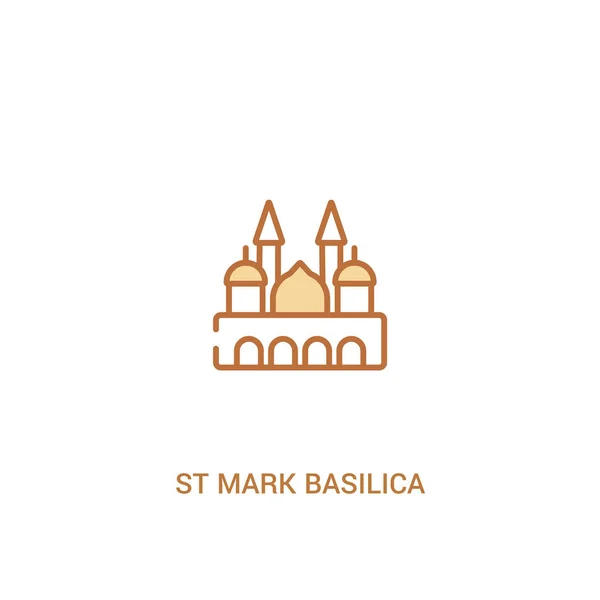 St marca basílica conceito 2 ícone colorido. linha simples elemento doente —  Vetores de Stock