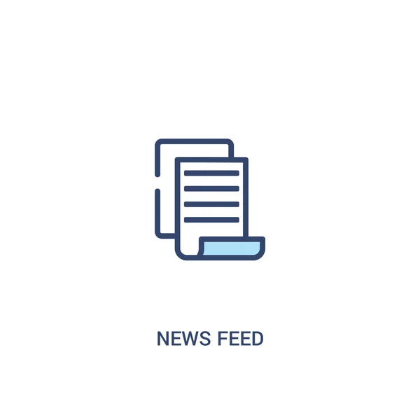 News feed concept 2 colored icon. simple line element illustrati — Stock Vector