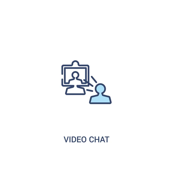 Concepto de chat de vídeo 2 icono de color. elemento de línea simple illustrat — Archivo Imágenes Vectoriales