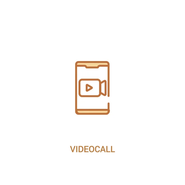 Videocall kavramı 2 renkli simgesi. basit satır elemanı illustrati — Stok Vektör