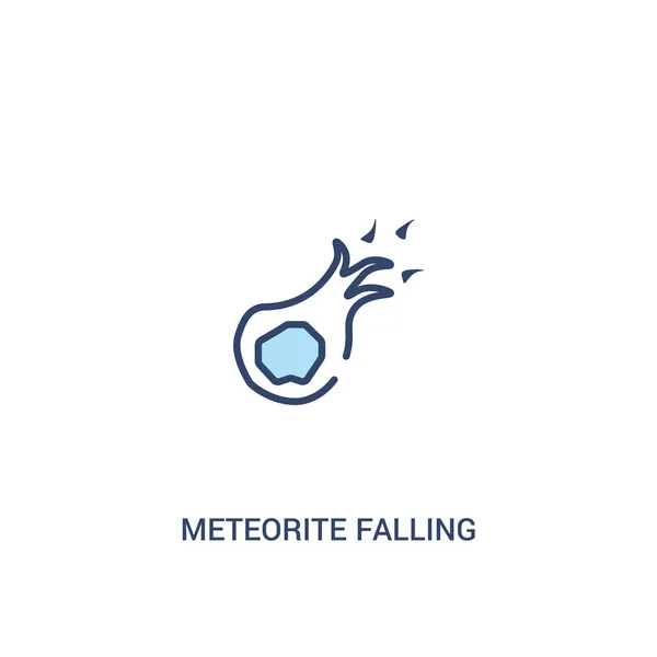 Meteorito caindo conceito 2 ícone colorido. elemento de linha simples il — Vetor de Stock