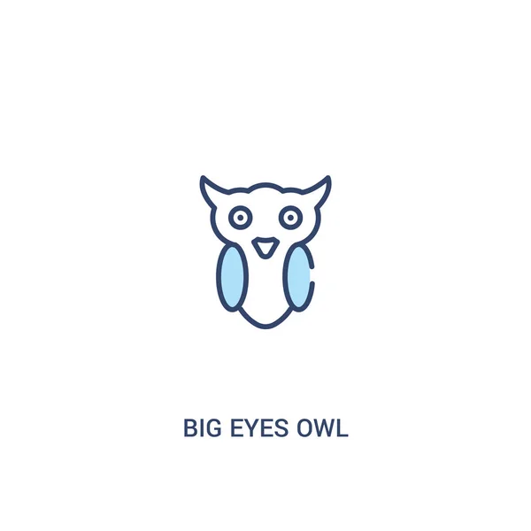 Gros yeux hibou concept 2 icône de couleur. élément de ligne simple illustr — Image vectorielle