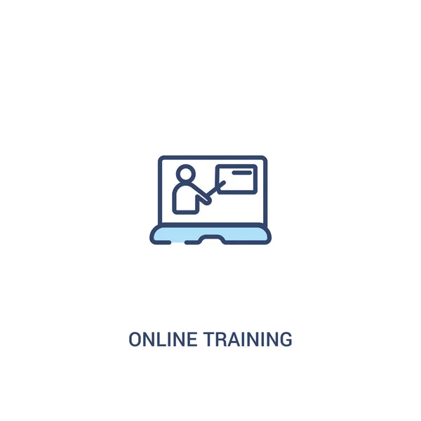 Online-Trainingskonzept 2 farbiges Symbol. einfaches Linienelement illu — Stockvektor