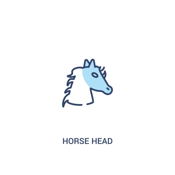 Концепция головы лошади 2 цветной значок. Простой иллюстрат элемента строки — стоковый вектор