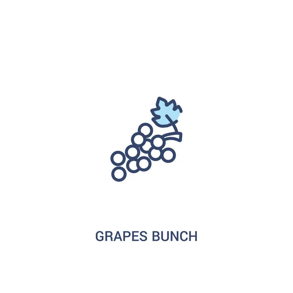 Conceito de cacho de uvas 2 ícone colorido. elemento de linha simples illustr — Vetor de Stock