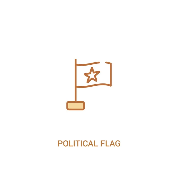 Koncepcja flagi politycznej 2 kolorowa ikona. prosty element liniowy Illus — Wektor stockowy