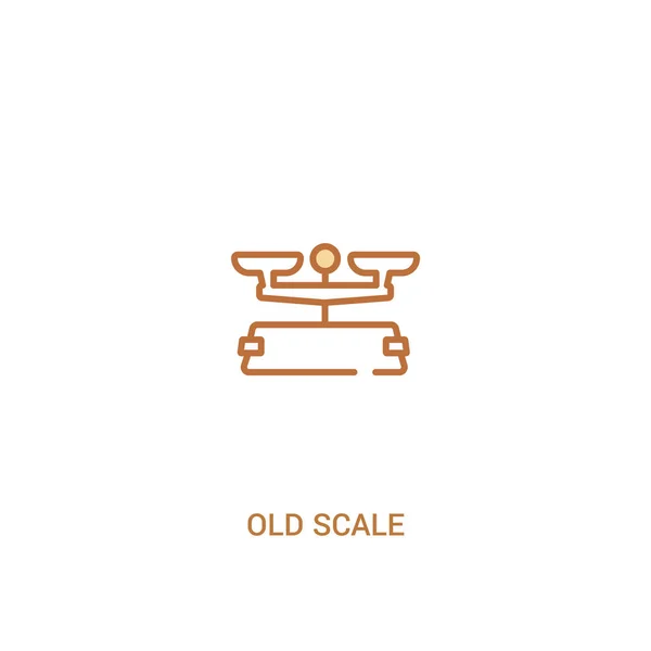 Viejo concepto de escala 2 icono de color. elemento de línea simple illustrati — Vector de stock