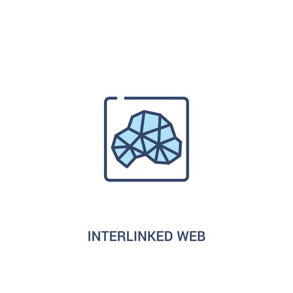 Interpropojený koncept webu 2 Barevná ikona. jednoduchý prvek linky Illu — Stockový vektor