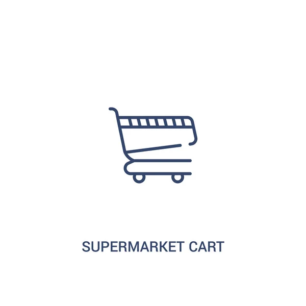 슈퍼마켓 카트 개념 2 컬러 아이콘입니다. 간단한 라인 요소 아픈 — 스톡 벡터