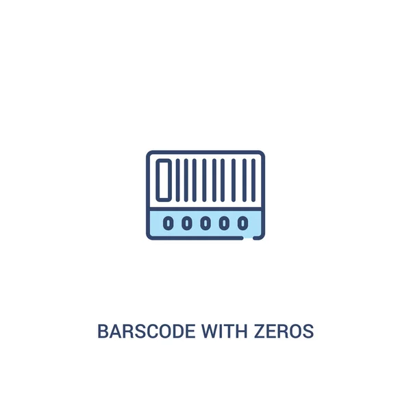 Barscode com conceito zeros 2 ícone colorido. elemento de linha simples — Vetor de Stock