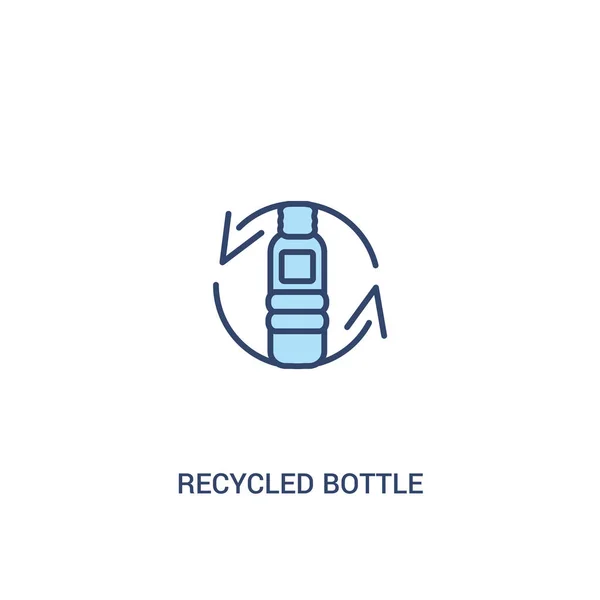 Concepto de botella reciclada 2 icono de color. elemento de línea simple illu — Vector de stock