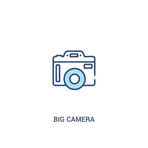 Big camera concept 2 colored icon. simple line element illustrat — Stock Vector