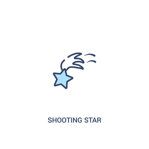 Concepto de estrella fugaz 2 icono de color. línea simple elemento illust — Archivo Imágenes Vectoriales