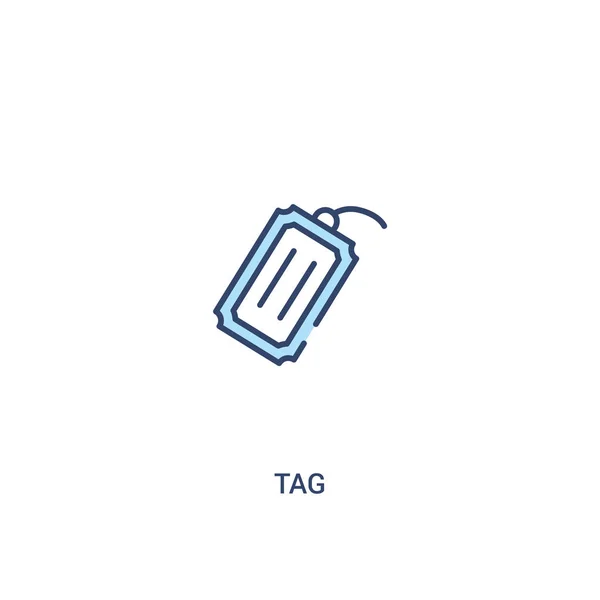 Tag concept 2 icône de couleur. illustration simple d'élément de ligne. ou — Image vectorielle