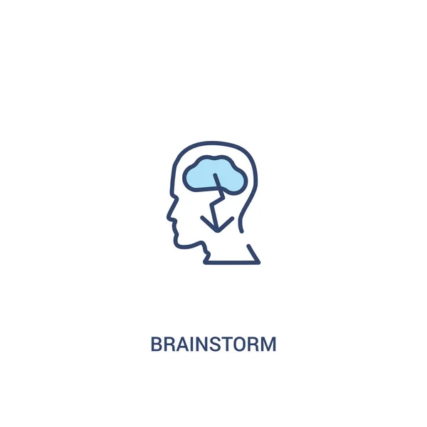 Conceito brainstorm 2 ícone colorido. elemento de linha simples ilustrat — Vetor de Stock