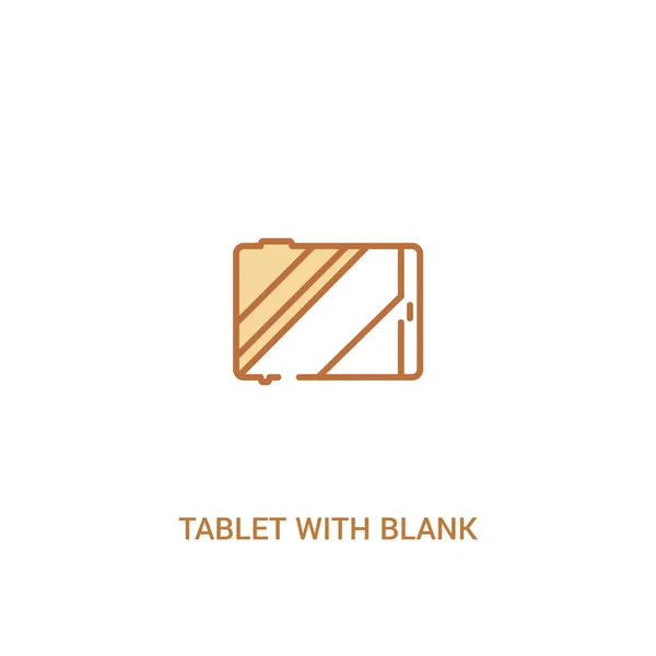 Tablet met blanco scherm concept 2 gekleurd pictogram. eenvoudige lijn ele — Stockvector