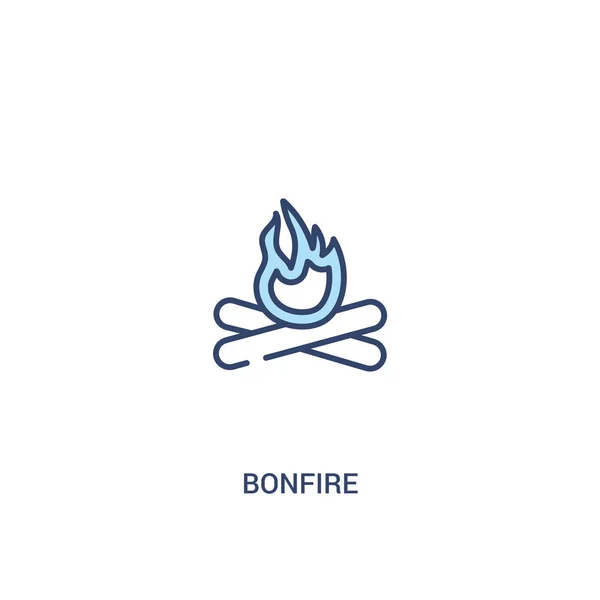 Bonfire concept 2 ícone colorido. ilustração de elemento de linha simples —  Vetores de Stock