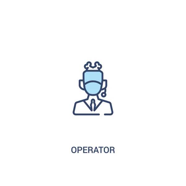 Concepto de operador 2 icono de color. ilustración de elemento de línea simple — Vector de stock