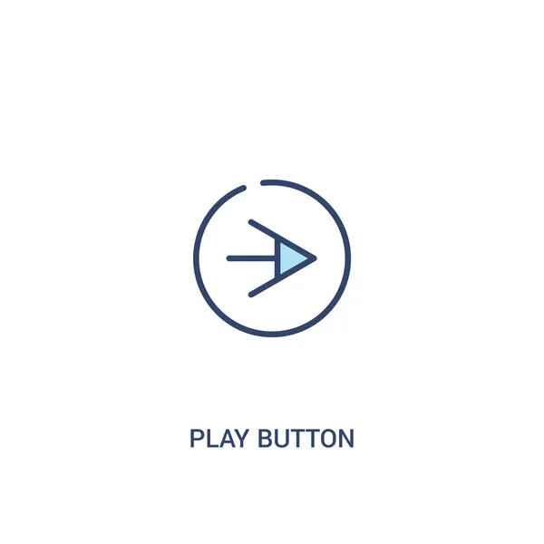 Oynatma düğmesi kavramı 2 renkli simgesi. basit çizgi elemanı illustra — Stok Vektör