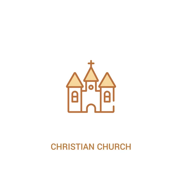 Concepto de la iglesia cristiana 2 icono de color. elemento de línea simple mal — Vector de stock