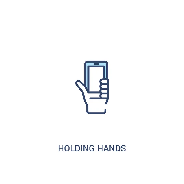 Holding hands concept 2 gekleurd icoon. eenvoudig lijn element illust — Stockvector