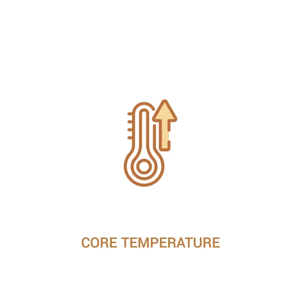 Kerntemperatuur concept 2 gekleurd icoon. eenvoudig lijn element ziek — Stockvector