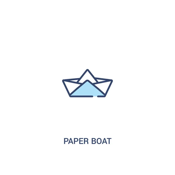 Concepto de barco de papel 2 icono de color. elemento de línea simple illustrat — Vector de stock