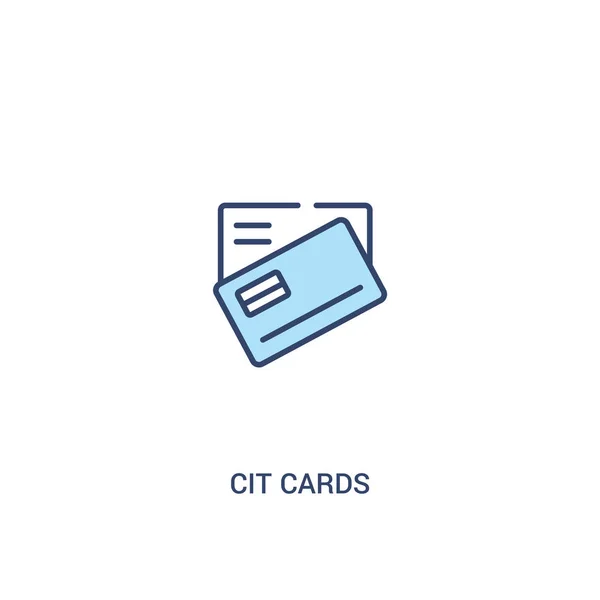 Cit card concept 2 icona colorata. linea semplice elemento illustrati — Vettoriale Stock